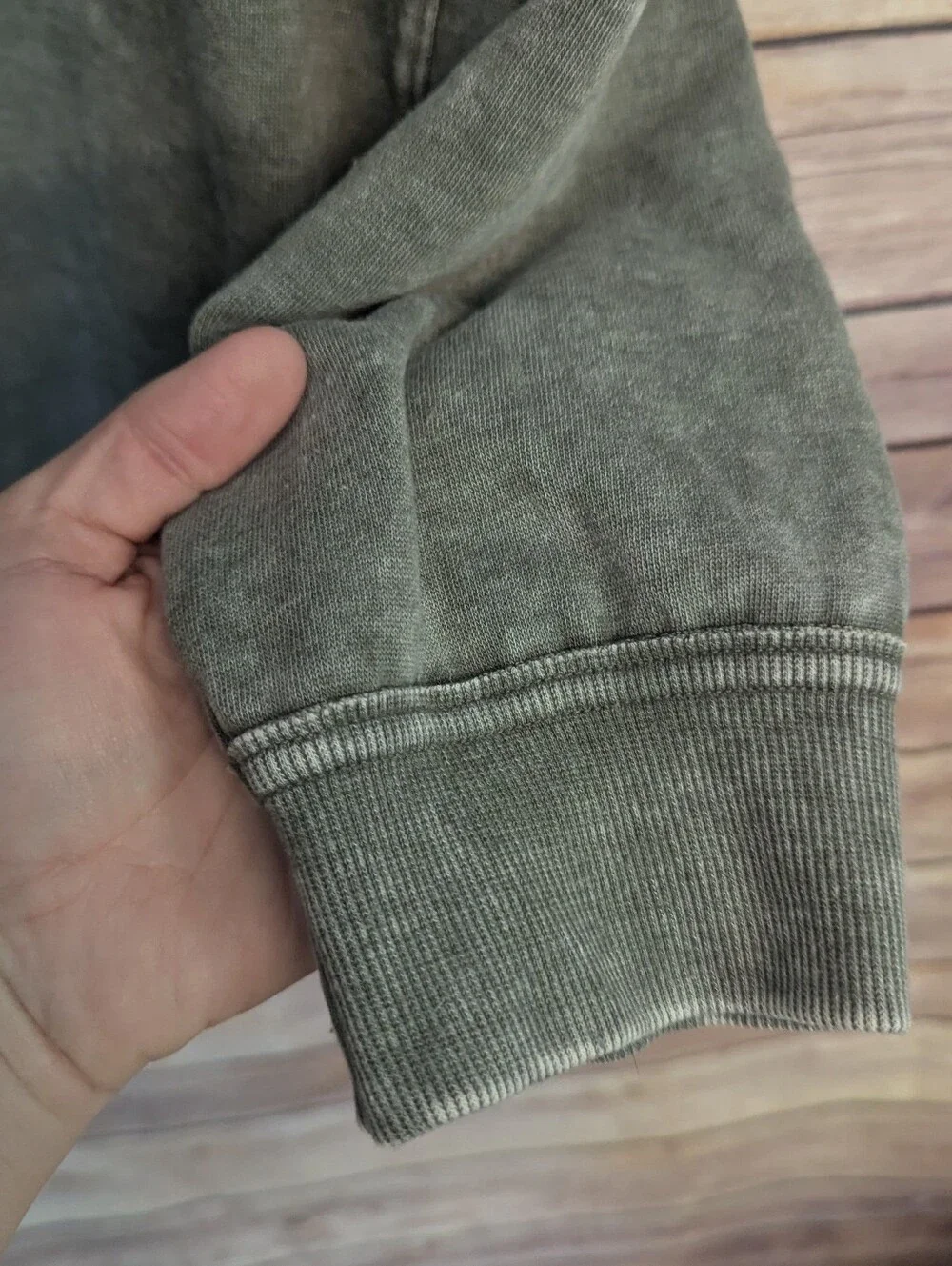Rebellious One Sweatshirt Women’s XL Olive Green Mineral Wash Oversized Pullover